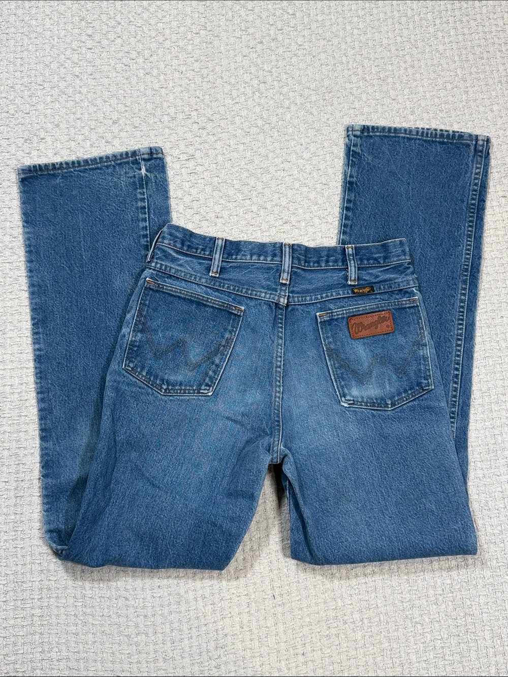 Men’s Wrangler 945NAV Western Cowboy Denim Jeans Faded Bootcut Size 32x34